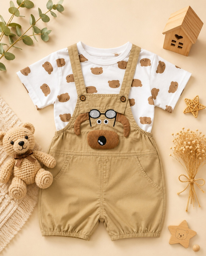 ست بیلر کتان تیشرت وارداتی hone baby