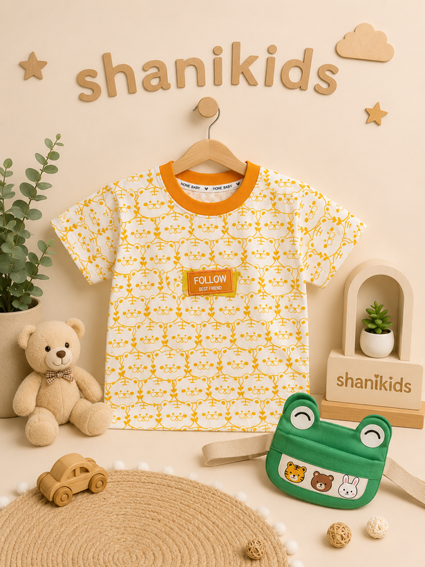 تیشرت تدی 100درصد نخ پنبه از برند وارداتی hone baby