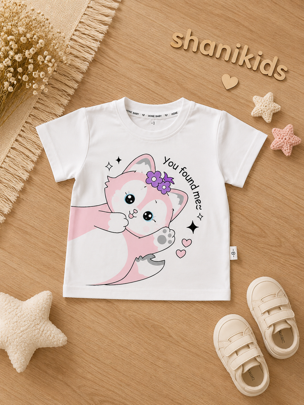 تیشرت دخترانه از برند وارداتی hone baby
