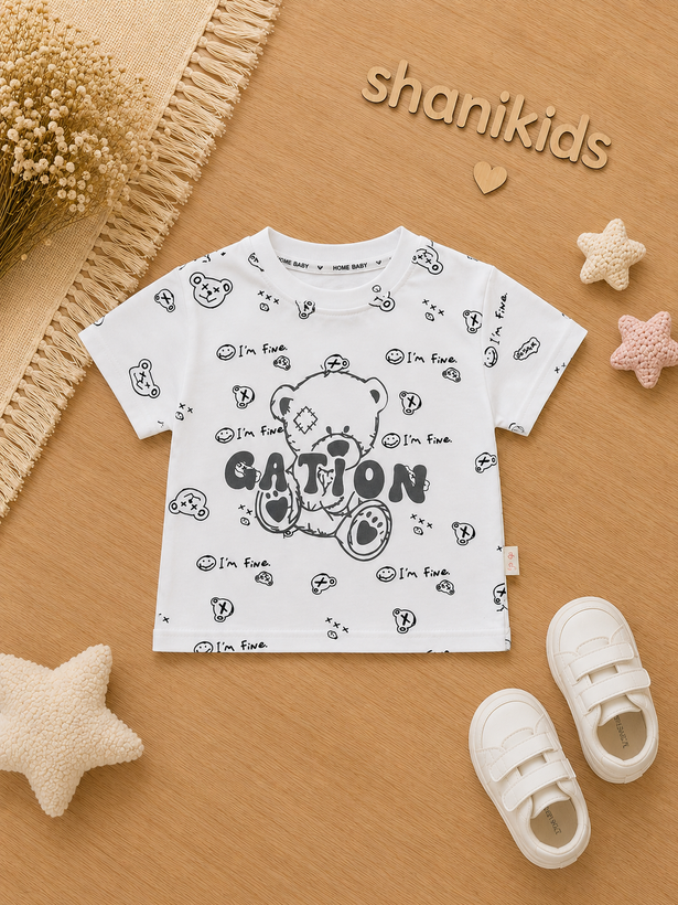 تیشرت پسرانه تدی از برند وارداتی hone baby