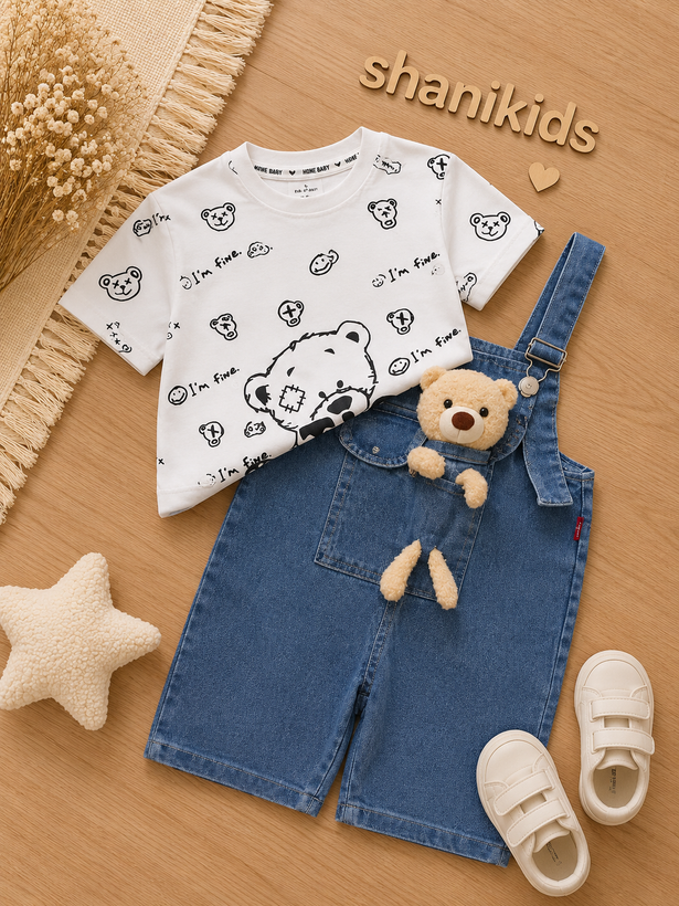 ست تیشرت و بیلر جین وارداتی از برندhone baby